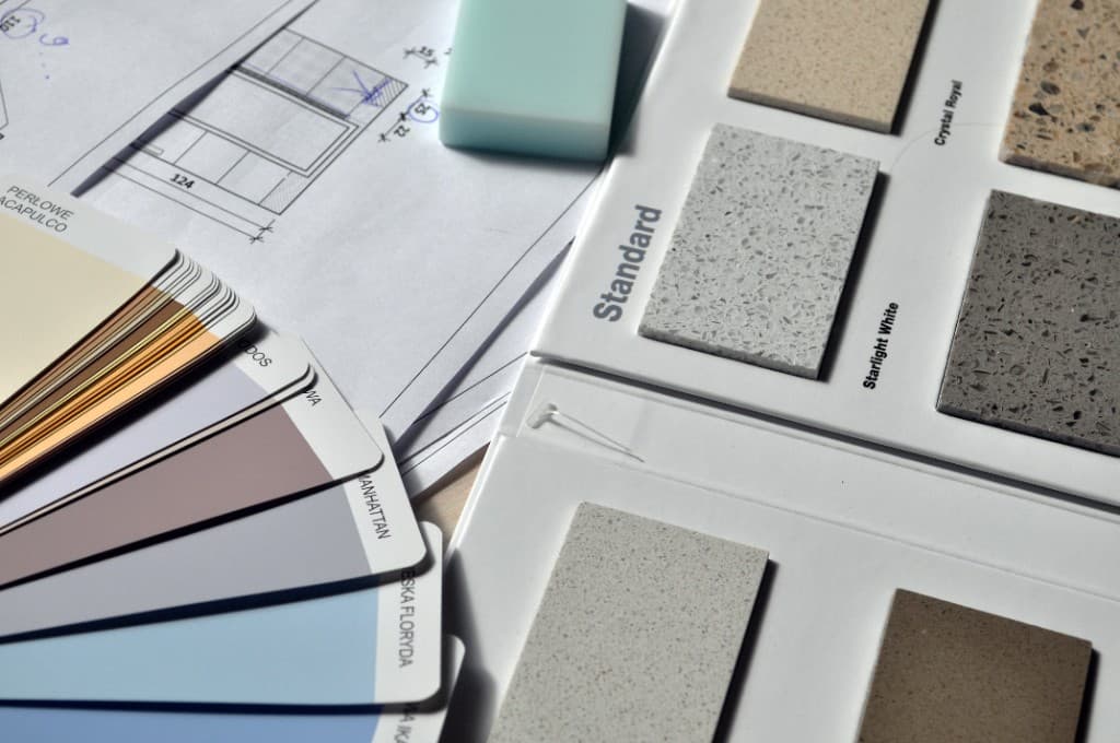 Premium kitchen material samples and colour swatches for a Toronto renovation